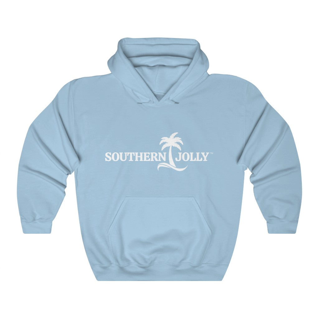 Light Blue Hooded Sweatshirt With Southern Jolly Logo