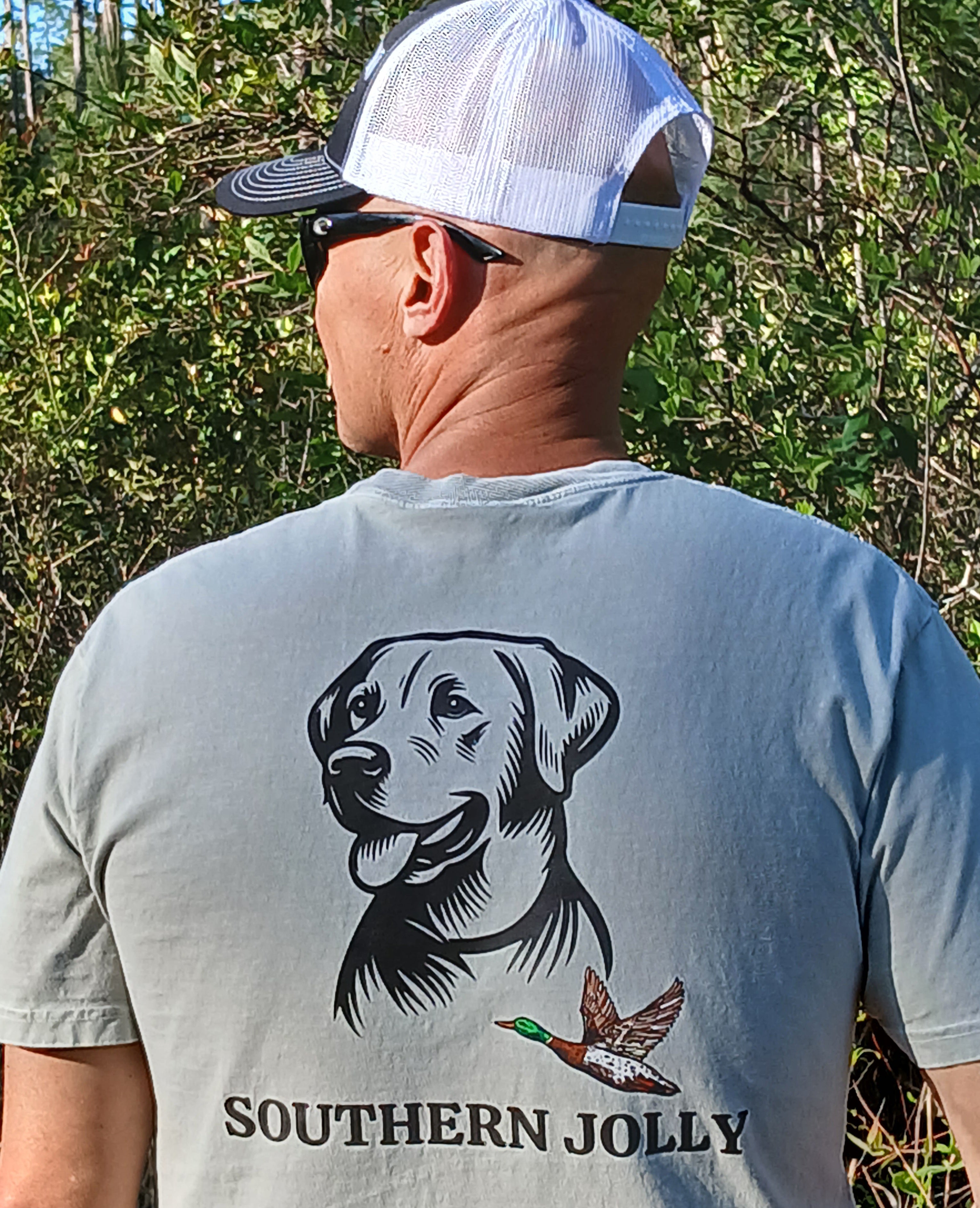 Labrador Retriever T-Shirt Featuring Southern Jolly Text