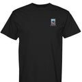 Black t-shirt with a duck graphic design.