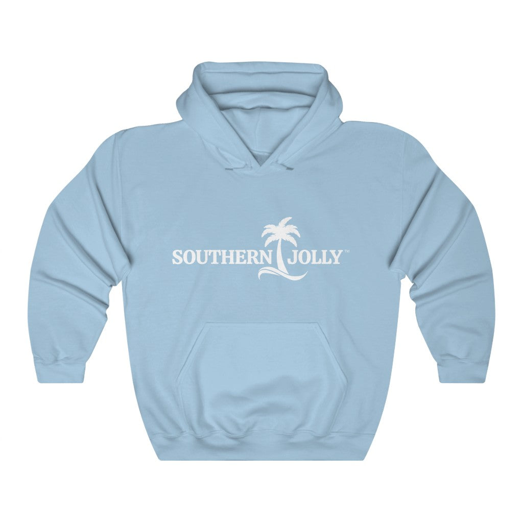 Light Blue Hooded Sweatshirt With Southern Jolly Logo