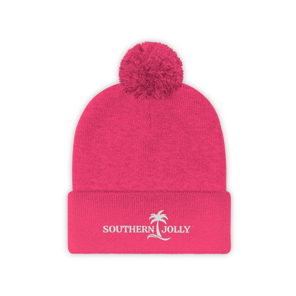 SORBA Red and Blue Pom-Pom Beanie